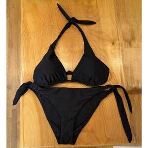 NEW SUNDEK women's halter bikini top in black